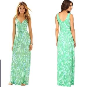 Lilly Pulitzer V-Neck Maxi Dress in Villa Print